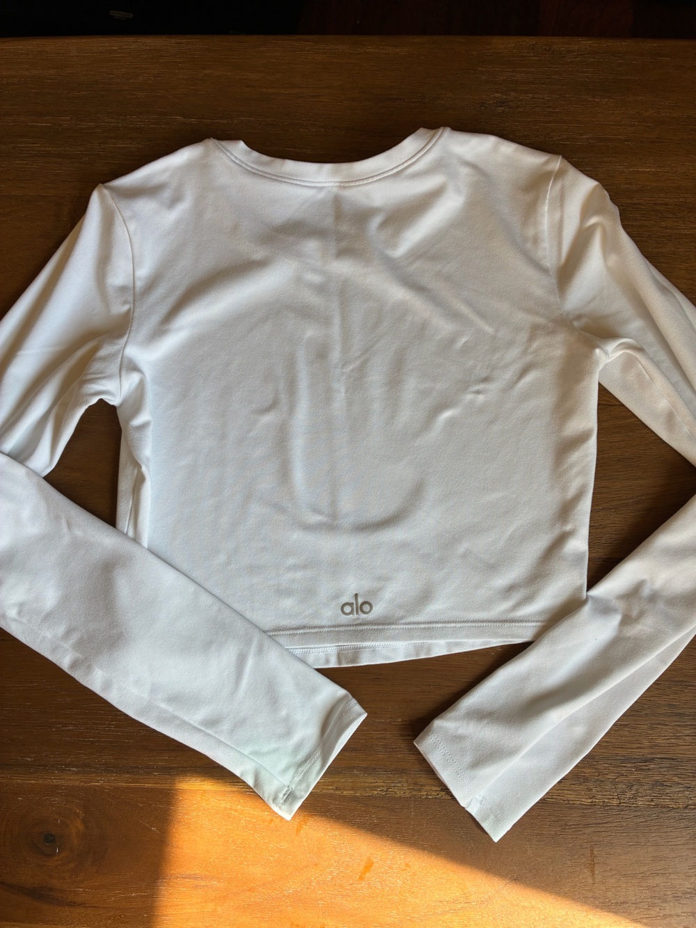 Alo White Long Sleeve Athletic Top